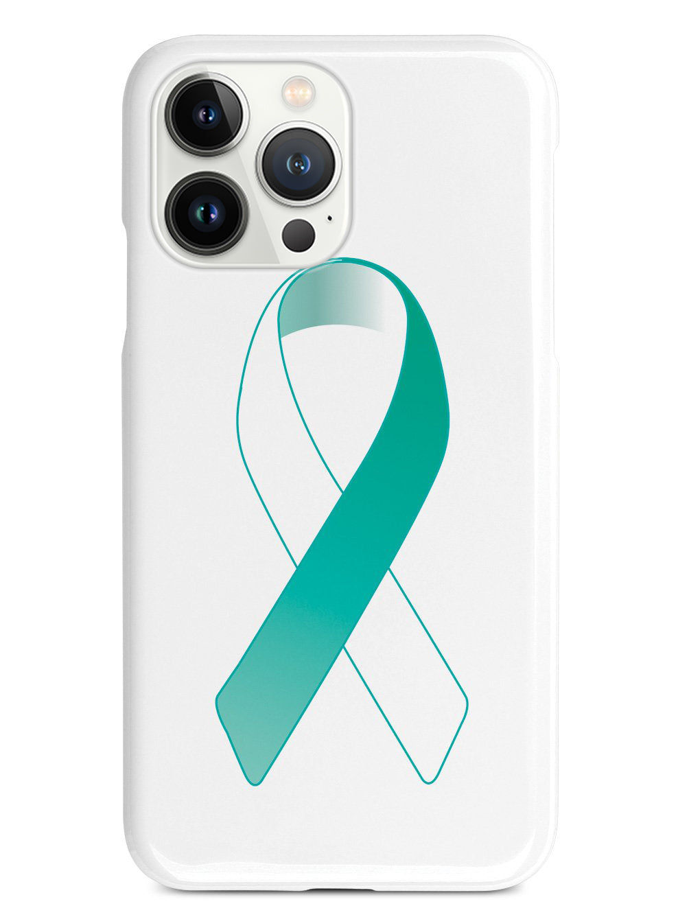 Teal & White Awareness Ribbon Case
