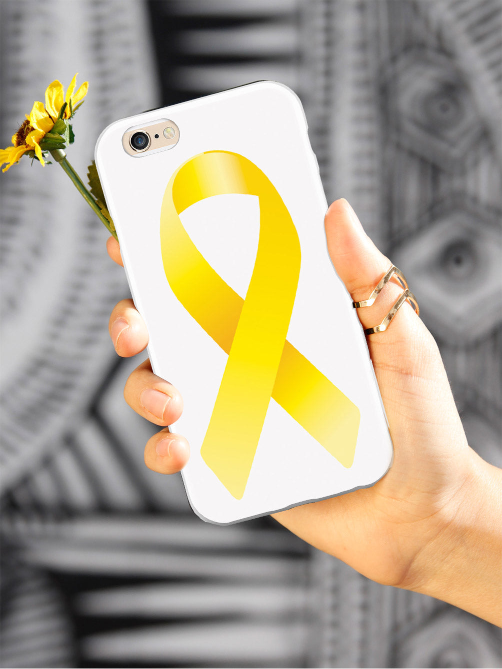 Yellow Awareness Ribbon Case