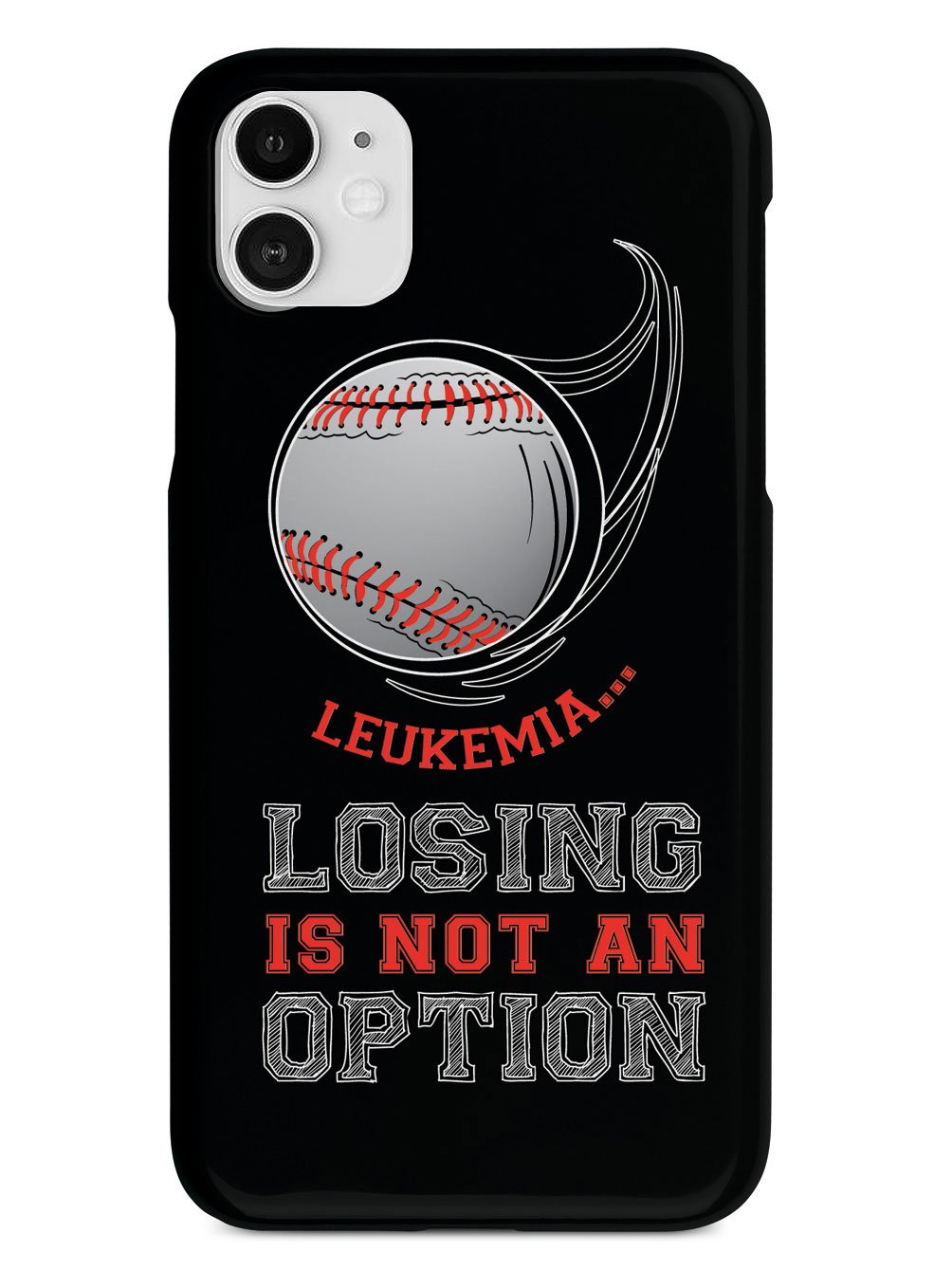 Leukemia - Losing is not an Option Black Baseball Case