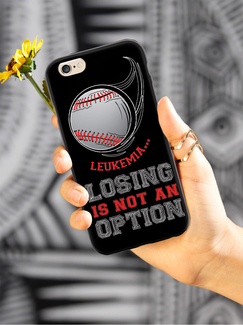 Leukemia - Losing is not an Option Black Baseball Case