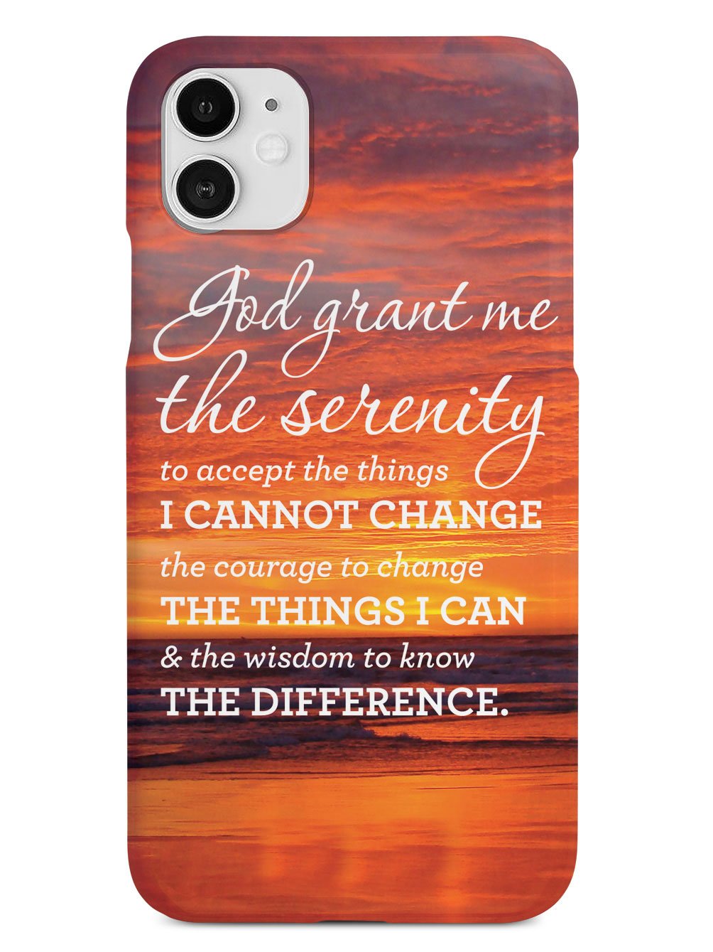 Serenity Prayer Sunset Background Inspirational Quote Case