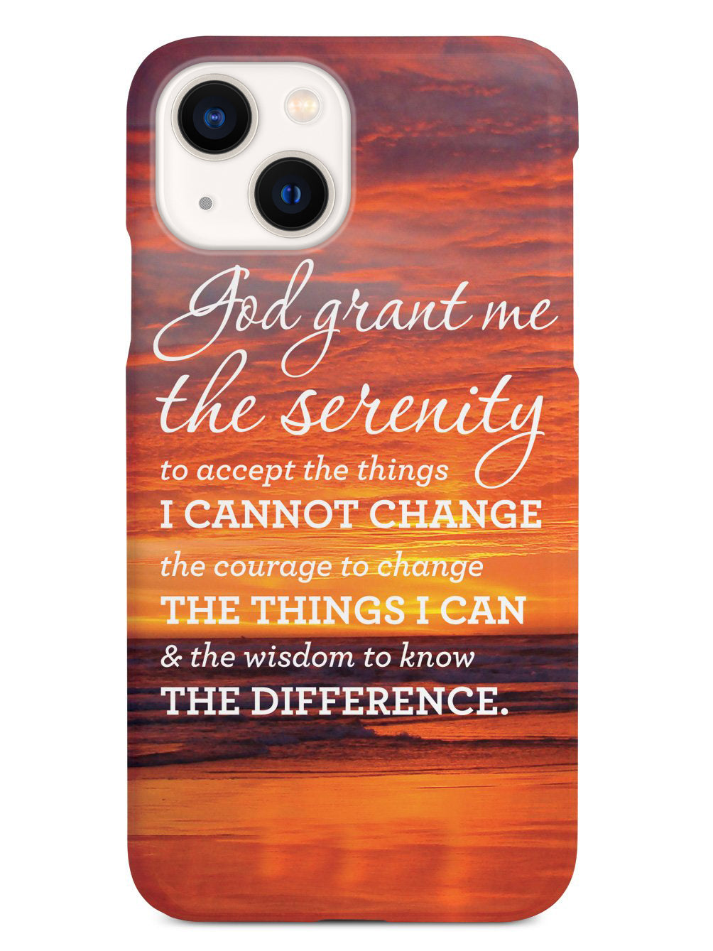 Serenity Prayer Sunset Background Inspirational Quote Case