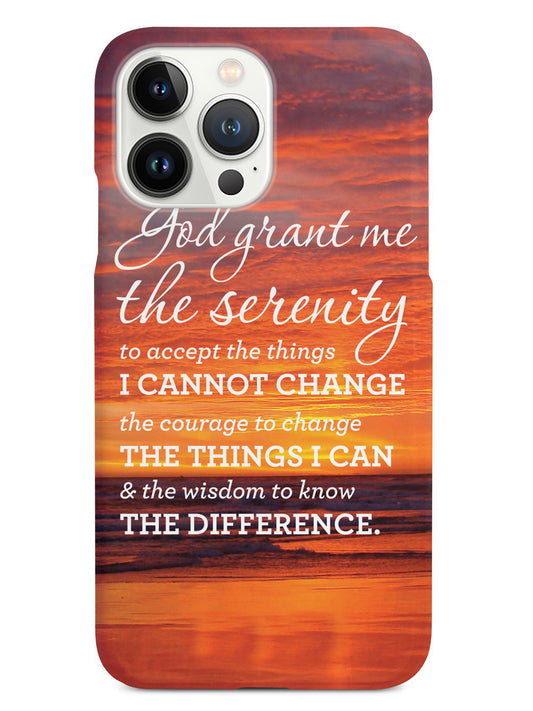 Serenity Prayer Sunset Background Inspirational Quote Case
