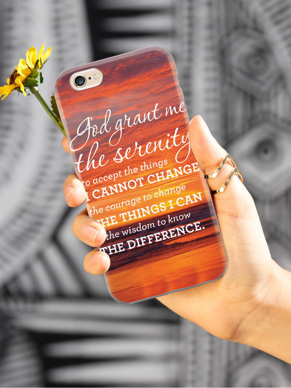 Serenity Prayer Sunset Background Inspirational Quote Case