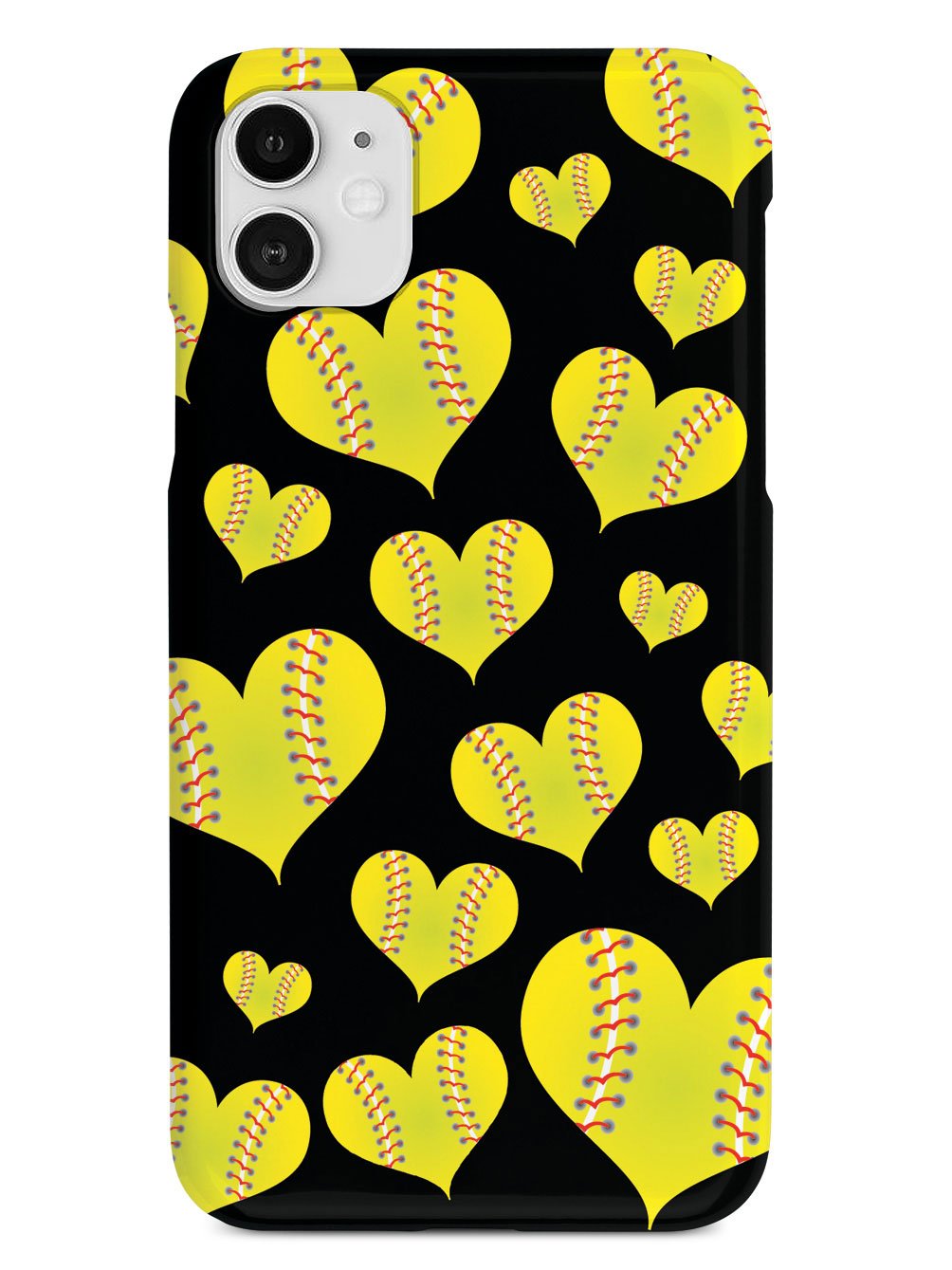 Softball Heart Pattern Case