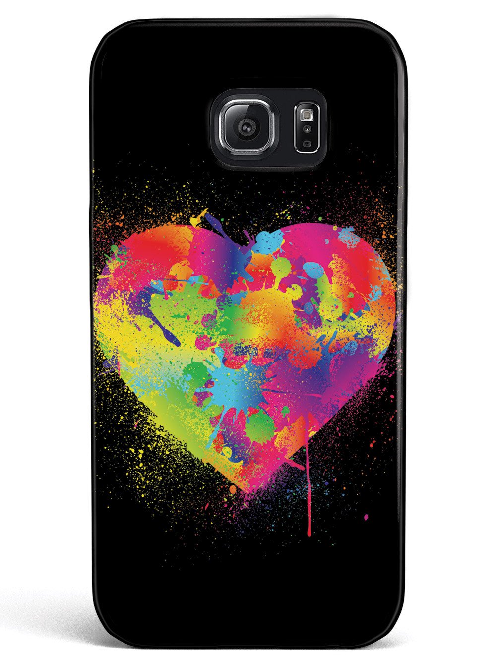 Rainbow Heart Paint Splatter Case