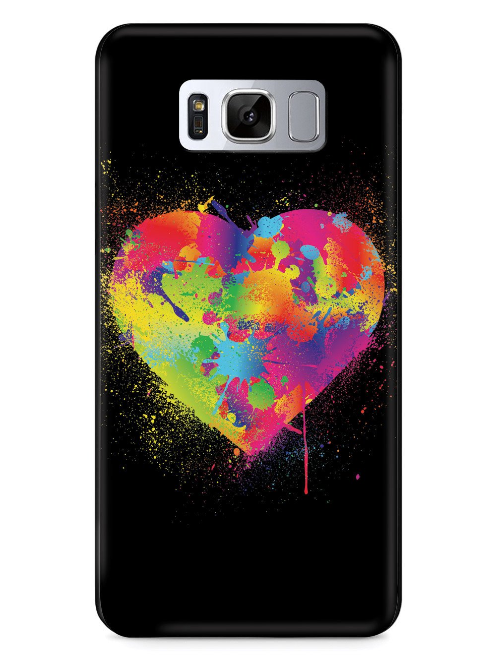 Rainbow Heart Paint Splatter Case