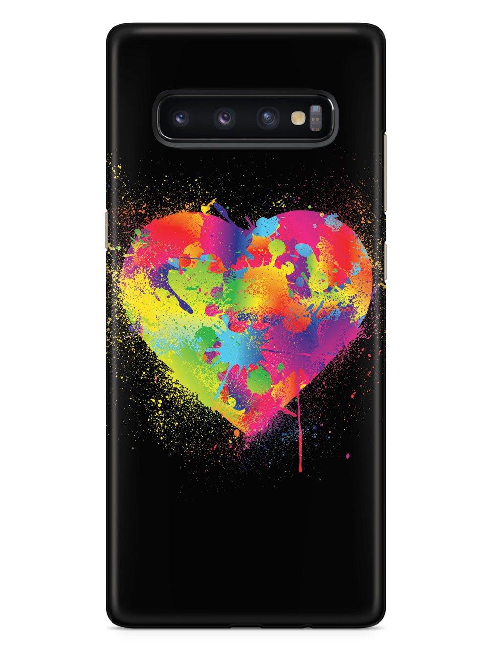 Rainbow Heart Paint Splatter Case