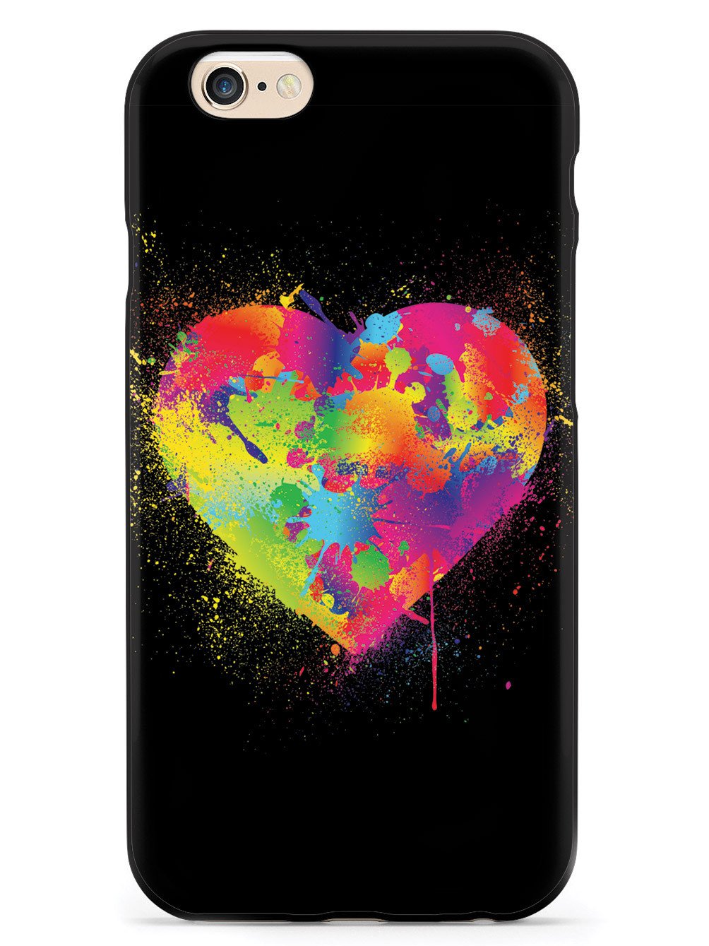 Rainbow Heart Paint Splatter Case