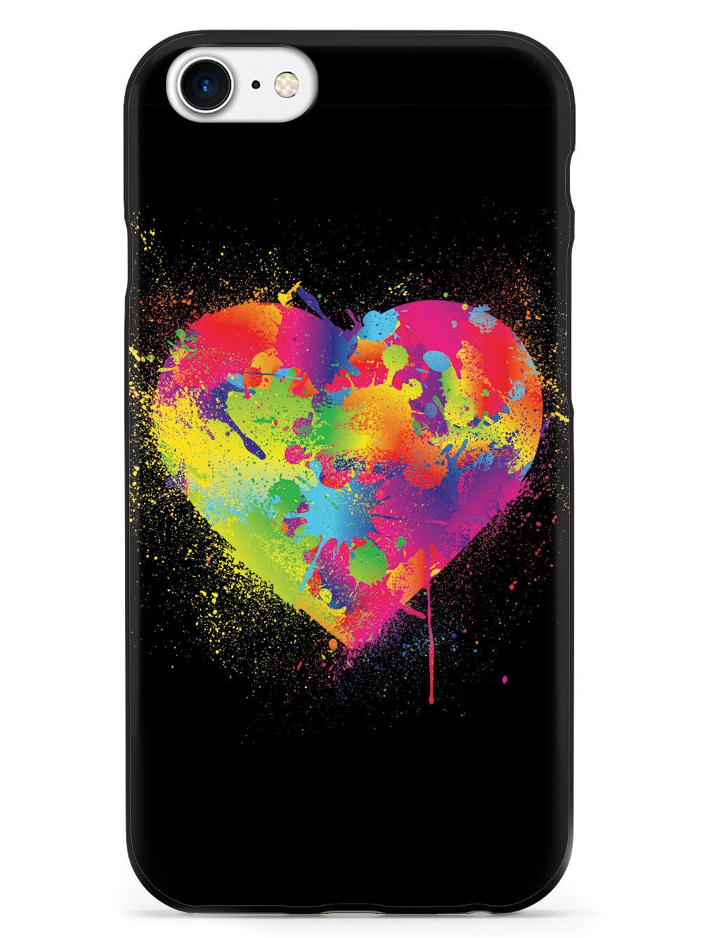 Rainbow Heart Paint Splatter Case