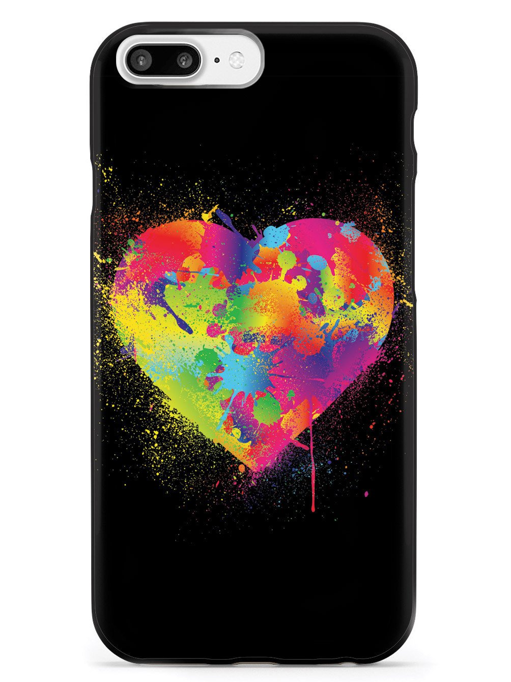 Rainbow Heart Paint Splatter Case