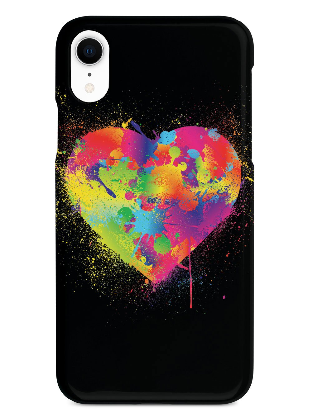 Rainbow Heart Paint Splatter Case