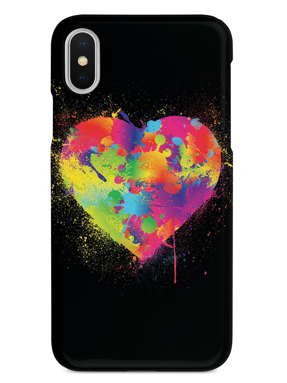 Rainbow Heart Paint Splatter Case