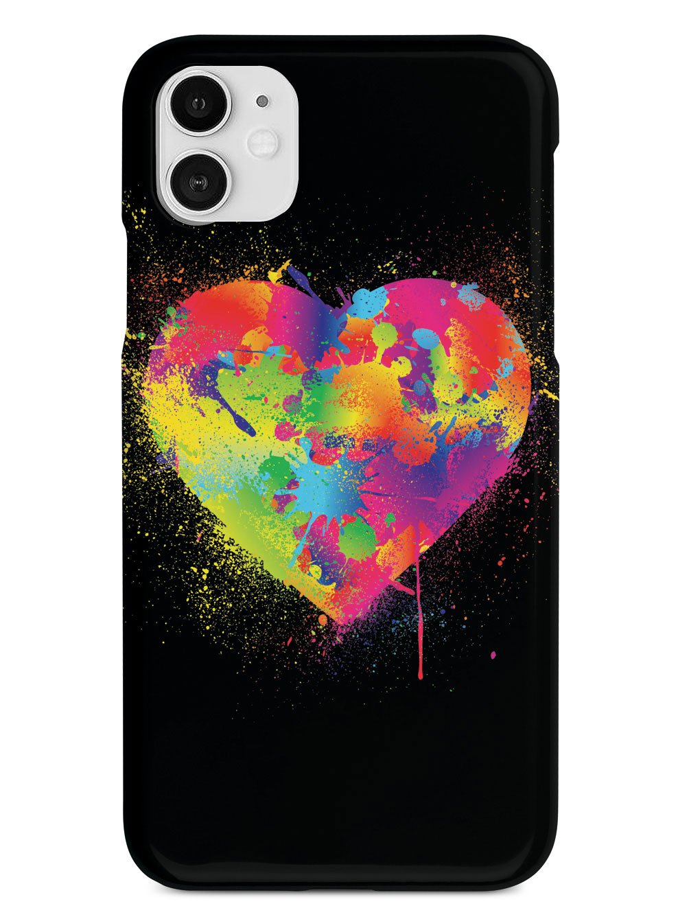 Rainbow Heart Paint Splatter Case