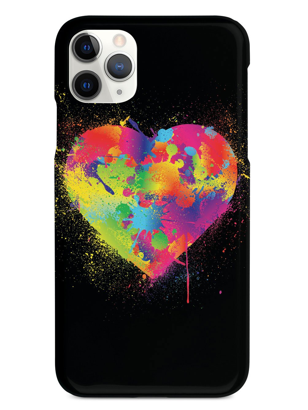 Rainbow Heart Paint Splatter Case