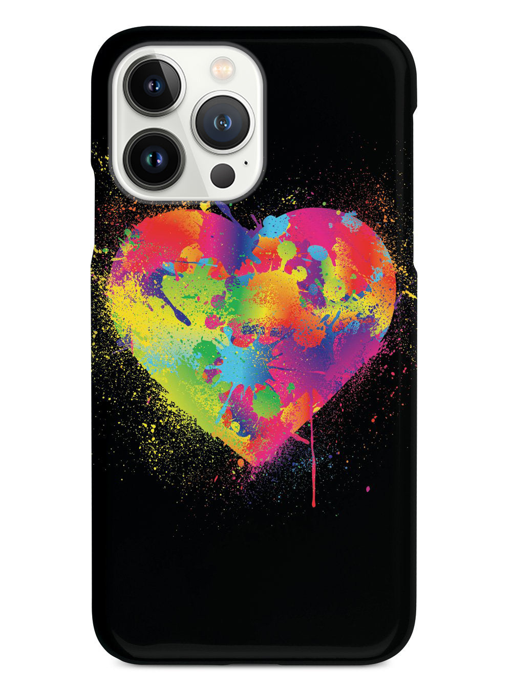 Rainbow Heart Paint Splatter Case