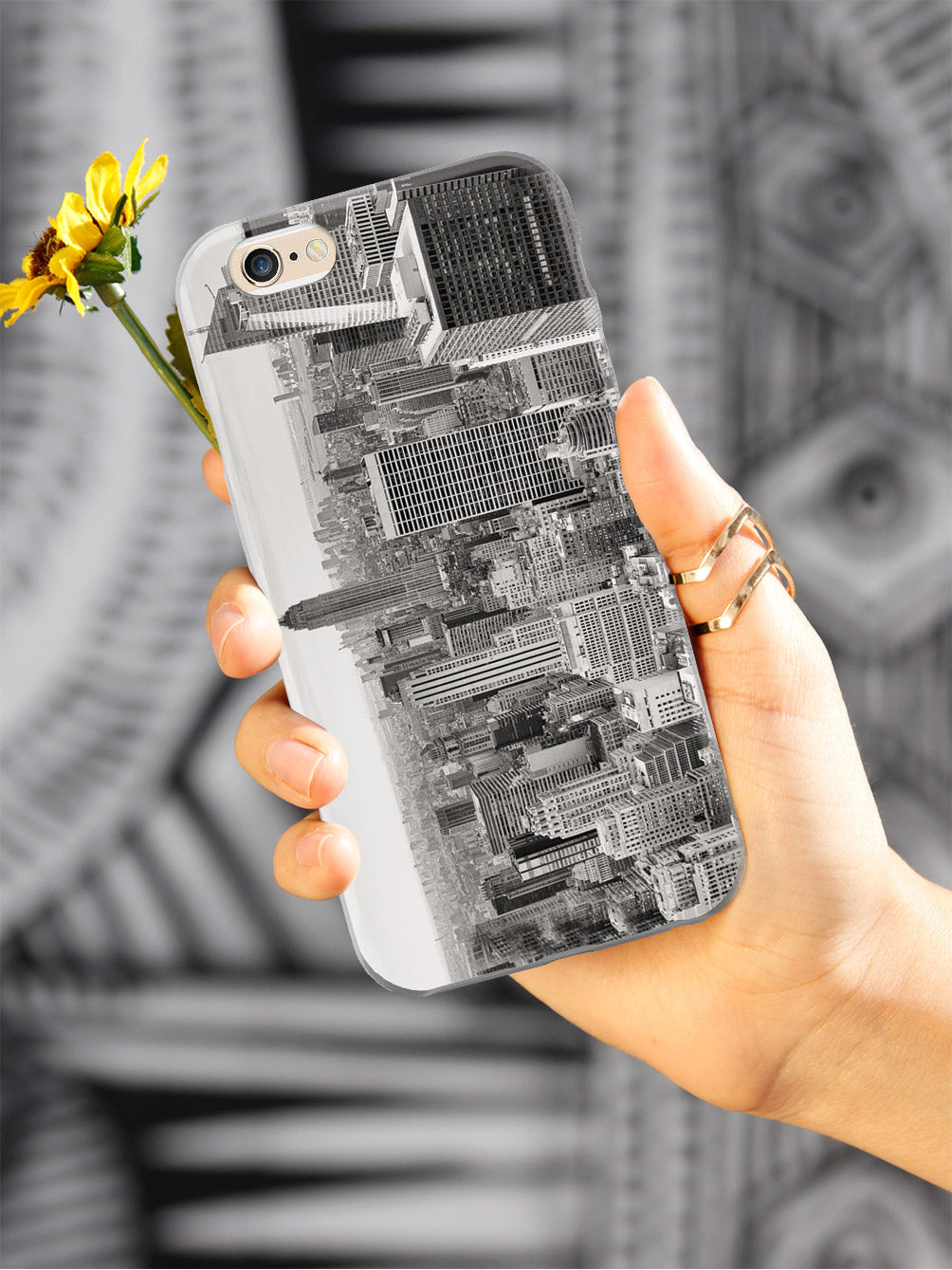 New York Cityscape Skyline Black & White Case