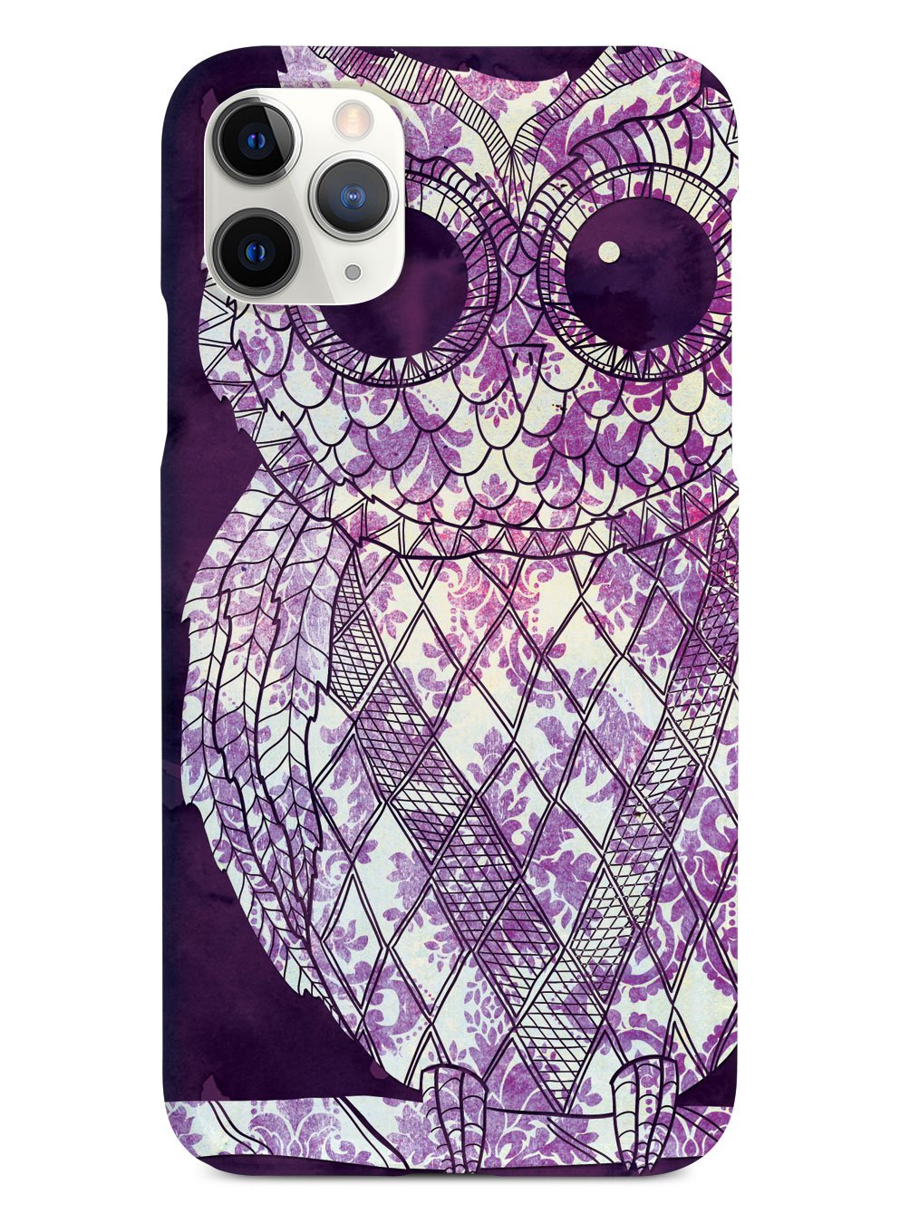 Vintage Purple Damask Owl Case