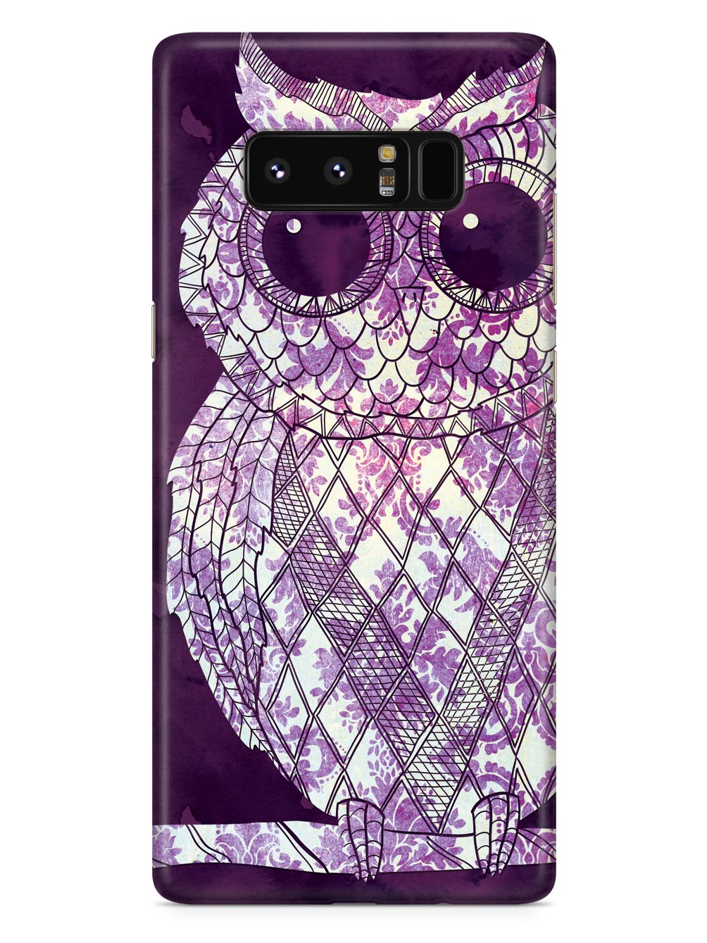 Vintage Purple Damask Owl Case