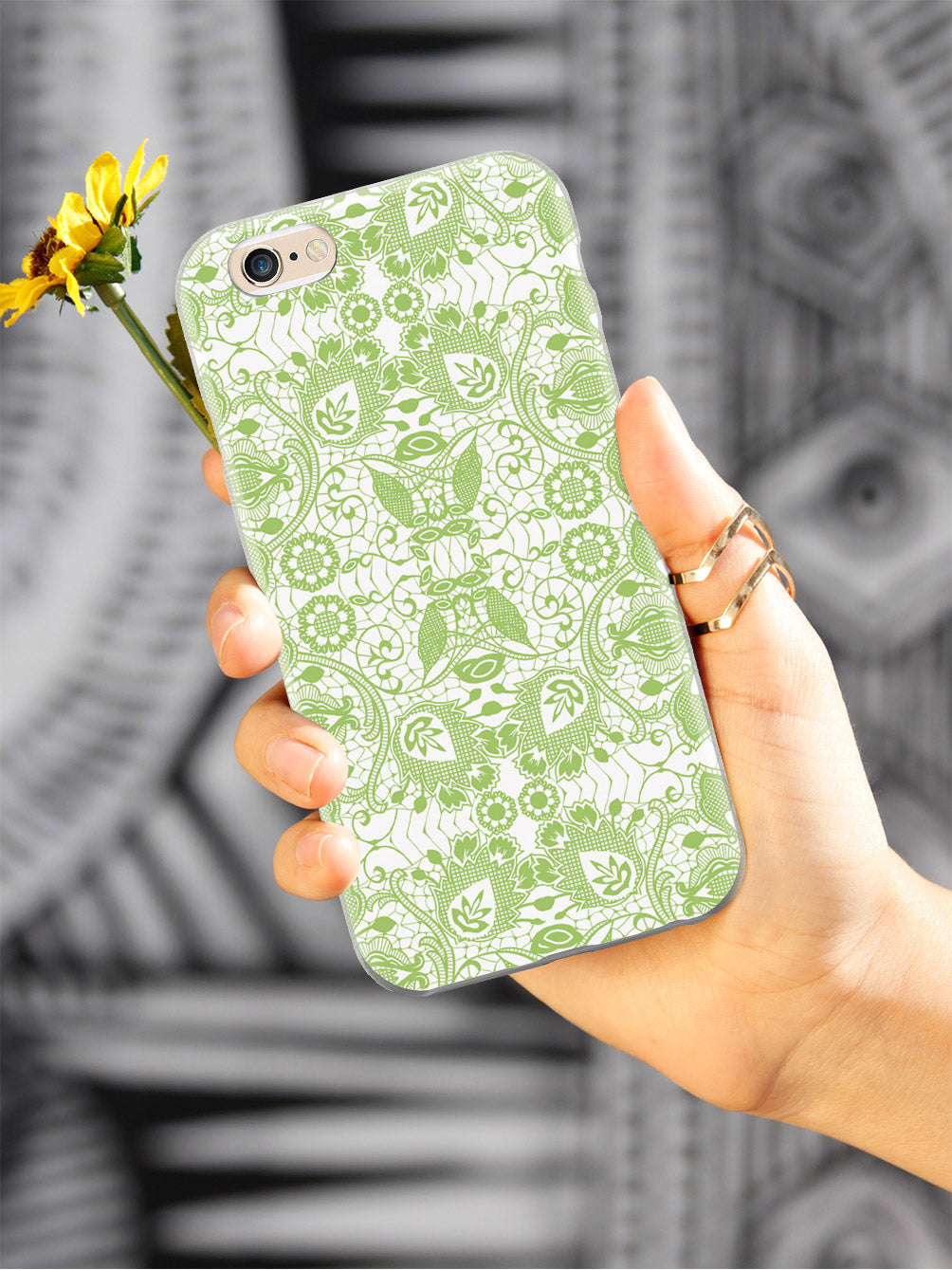 Lace Pattern - Sage Green Case