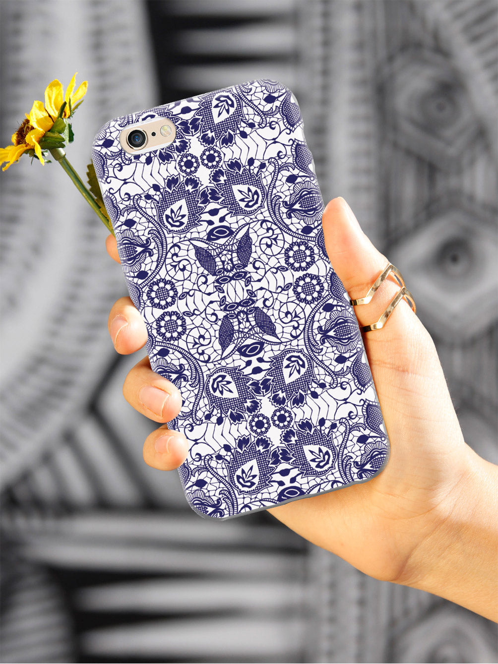 Lace Pattern - Navy Blue Case