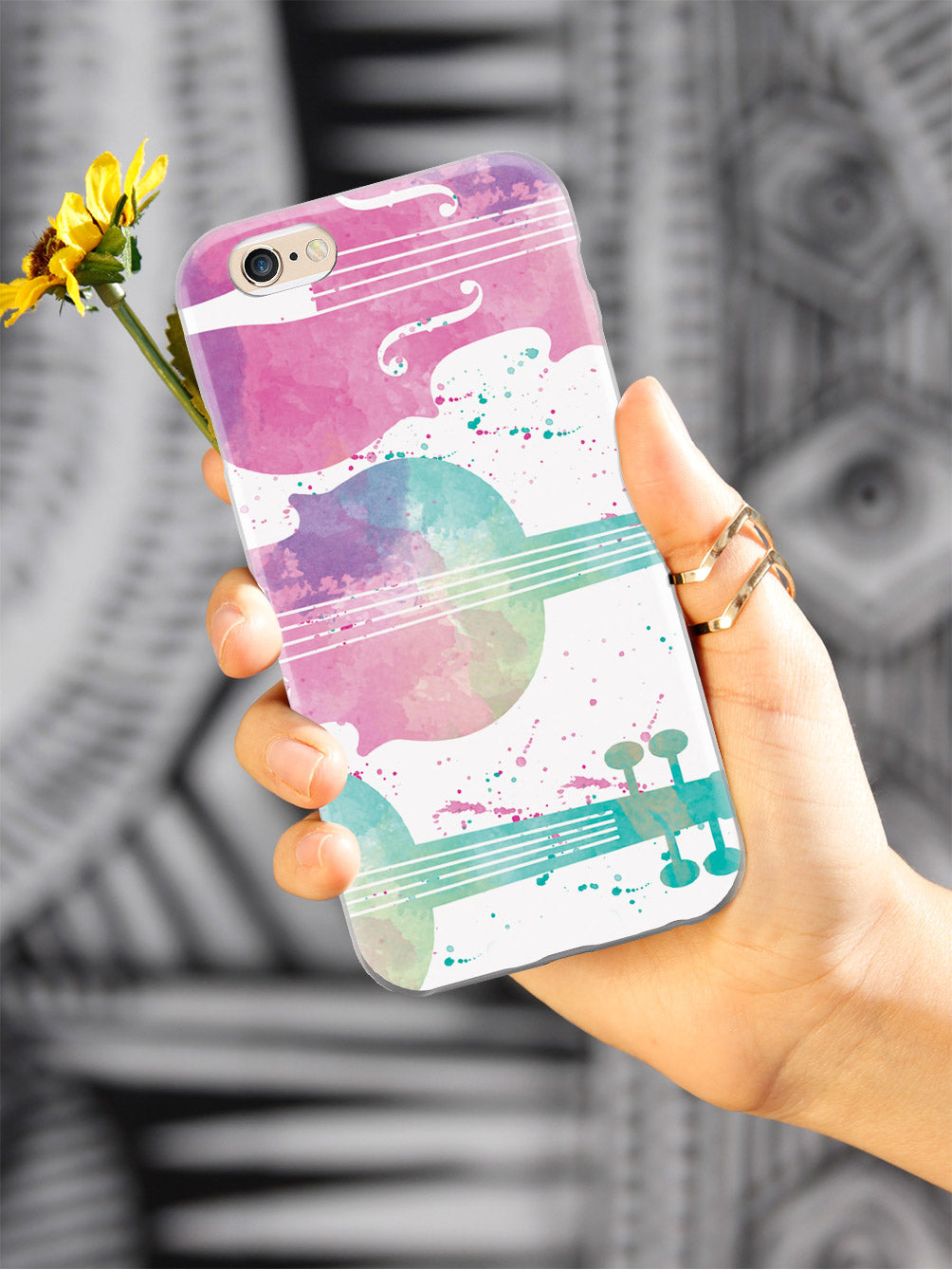 String Instrument Silhouette - Watercolor Case