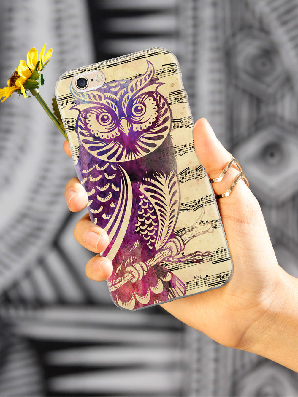 Owl and Music Notes Case