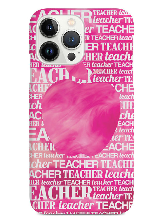 Apple Silhouette - Pink Watercolor Case