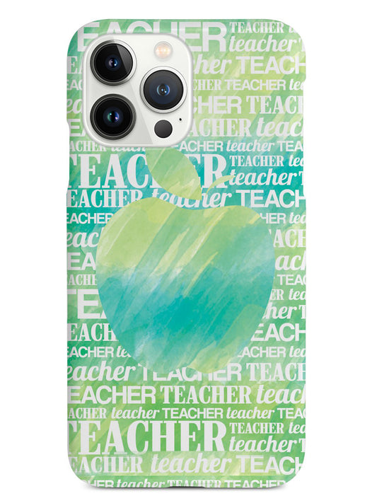 Apple Silhouette - Green Watercolor Case