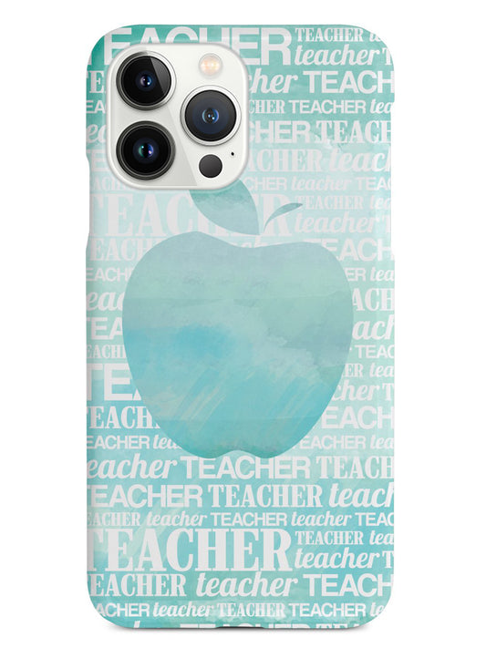 Apple Silhouette - Teal Watercolor Case