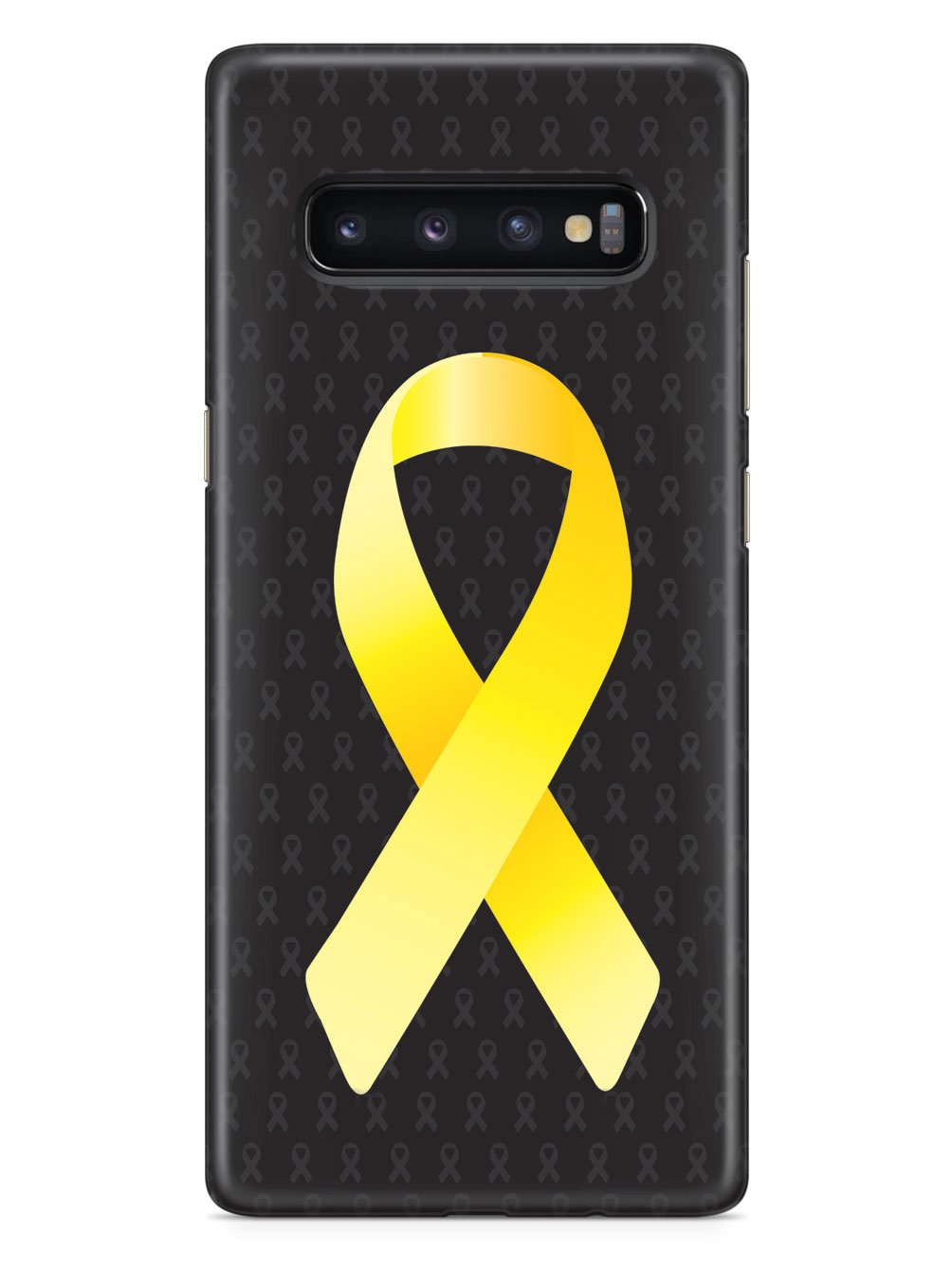 Yellow Awareness Ribbon - Black Case