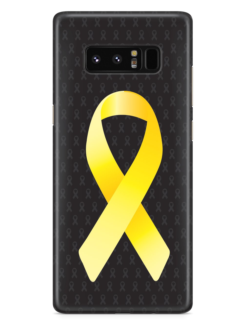 Yellow Awareness Ribbon - Black Case