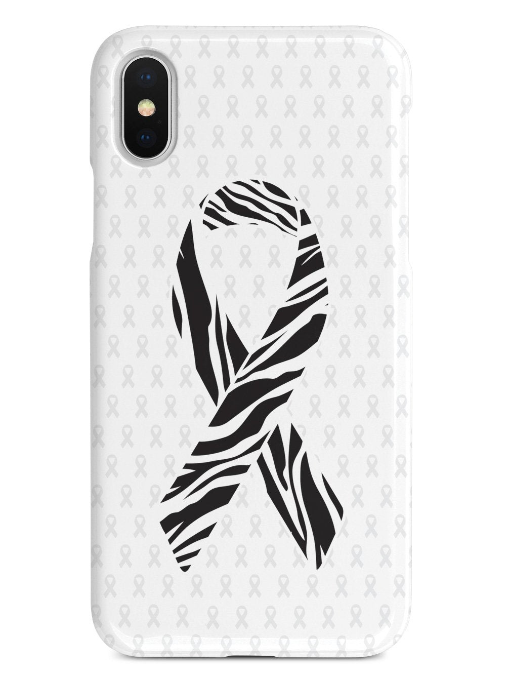 Zebra Print Awareness Ribbon - White Case