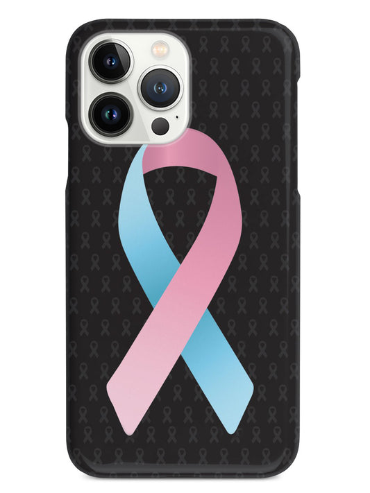 Light Pink and Light Blue Awareness Ribbon - Black Case