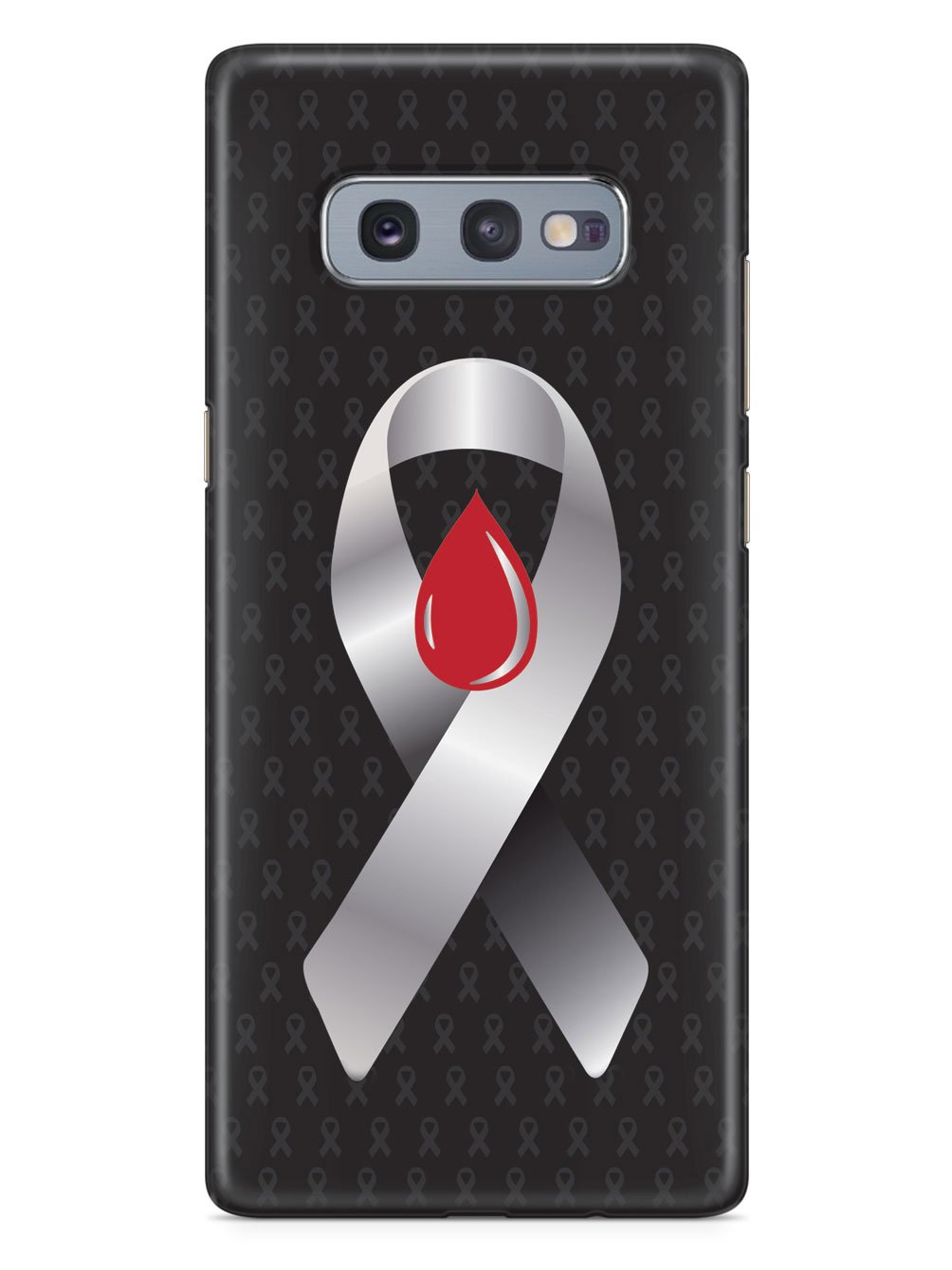 Grey with Blood Drop Awareness Ribbon - Black Case