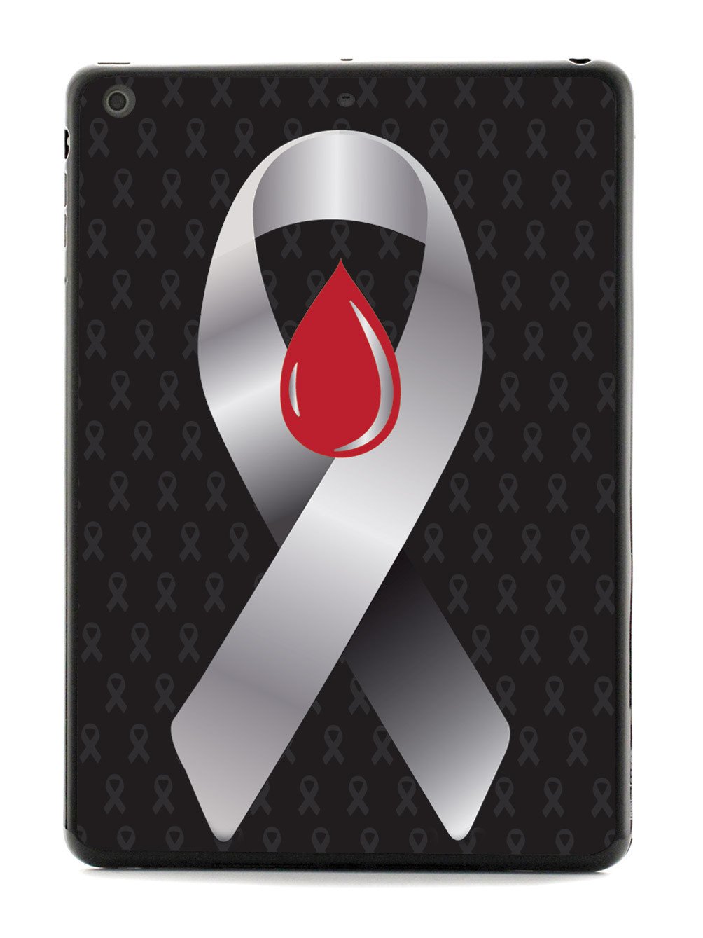 Grey with Blood Drop Awareness Ribbon - Black Case