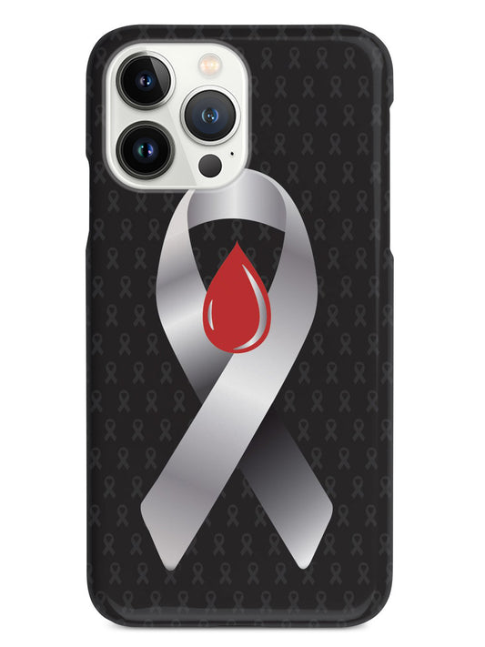 Grey with Blood Drop Awareness Ribbon - Black Case