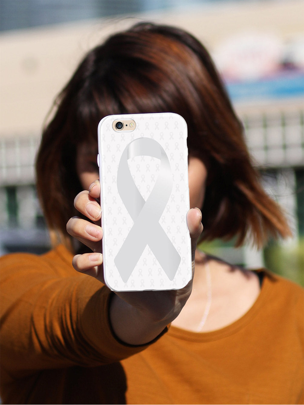 Pearl Awareness Ribbon - White Case