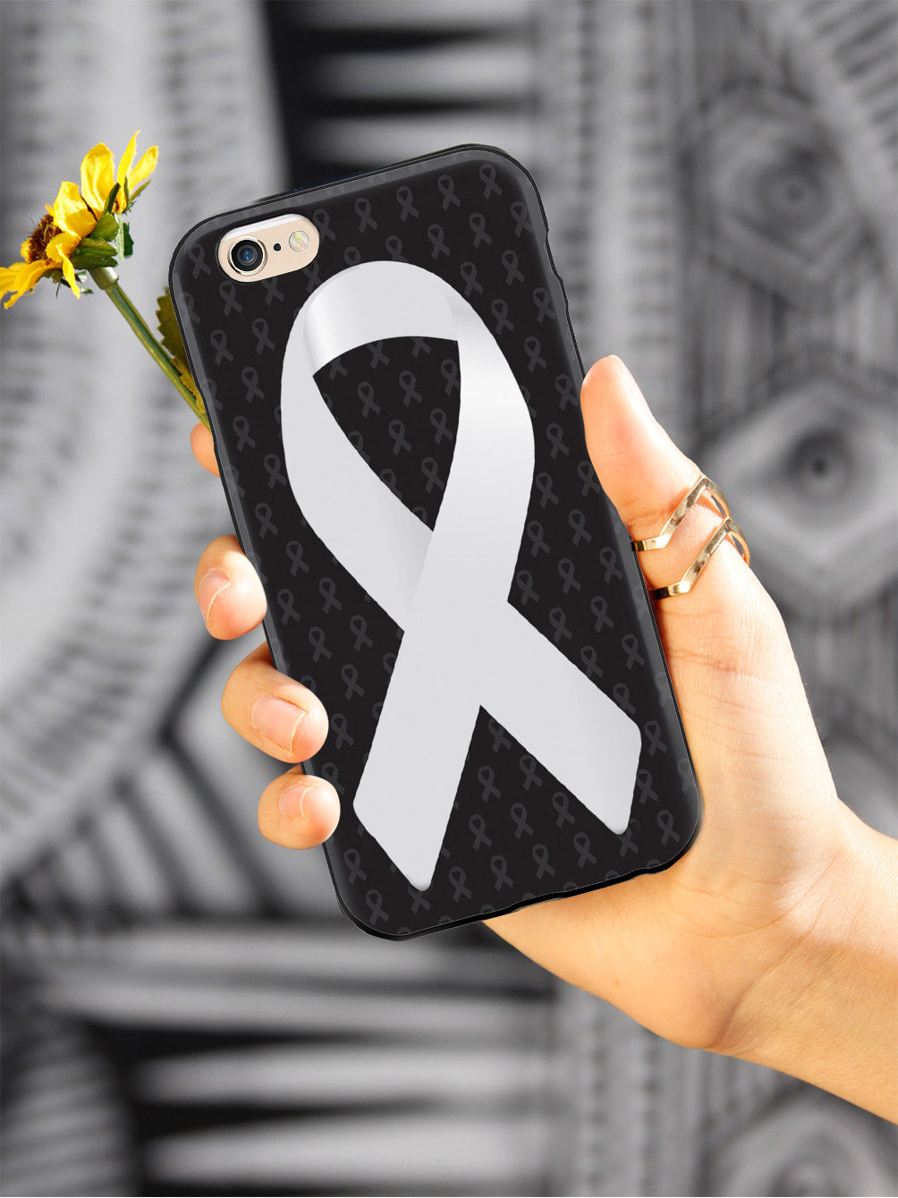 Pearl Awareness Ribbon - Black Case