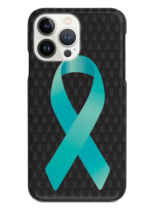 Turquoise Awareness Ribbon - Black Case