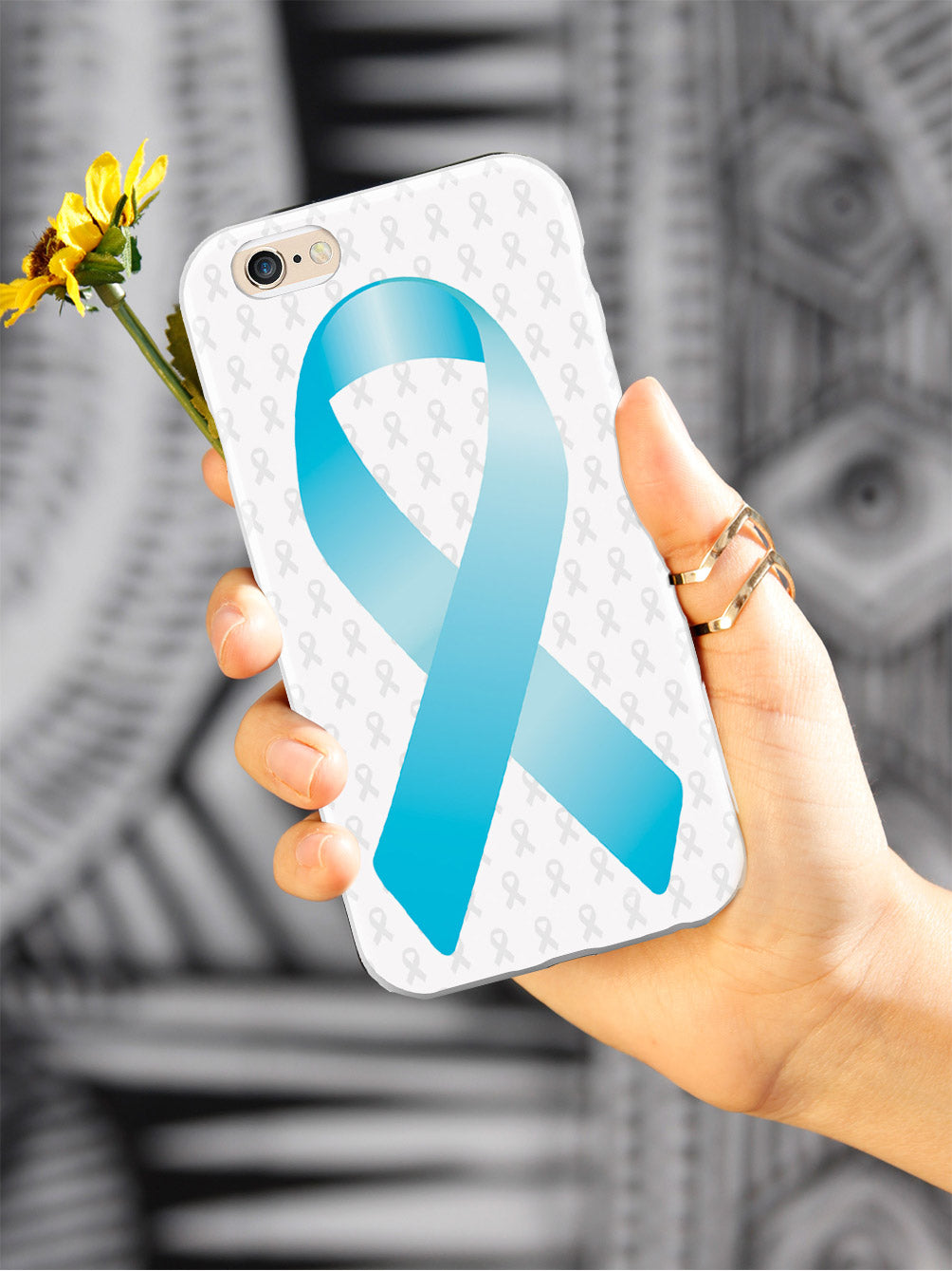 Sky Blue Awareness Ribbon - White Case