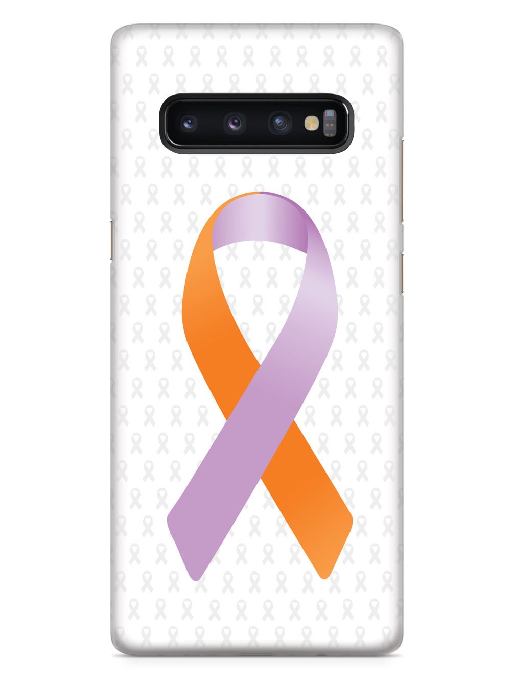 Orange and Lavender Awareness Ribbon - White Case