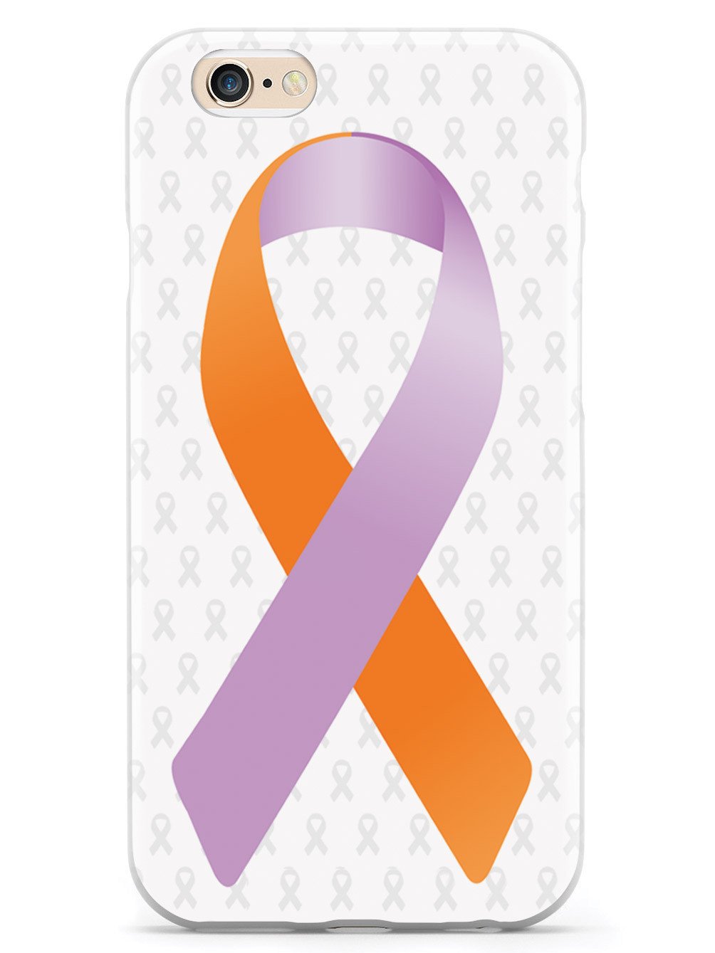 Orange and Lavender Awareness Ribbon - White Case