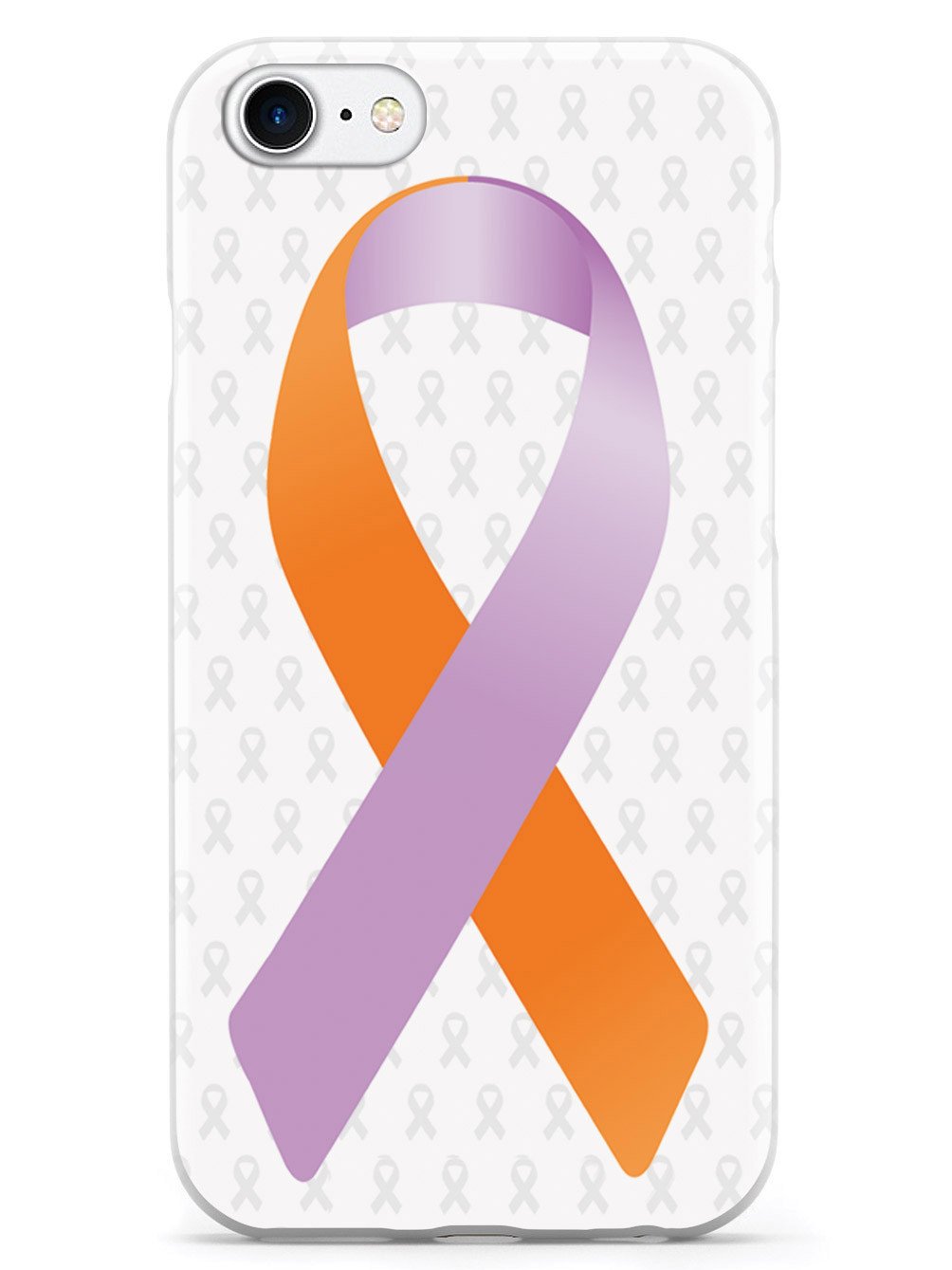 Orange and Lavender Awareness Ribbon - White Case