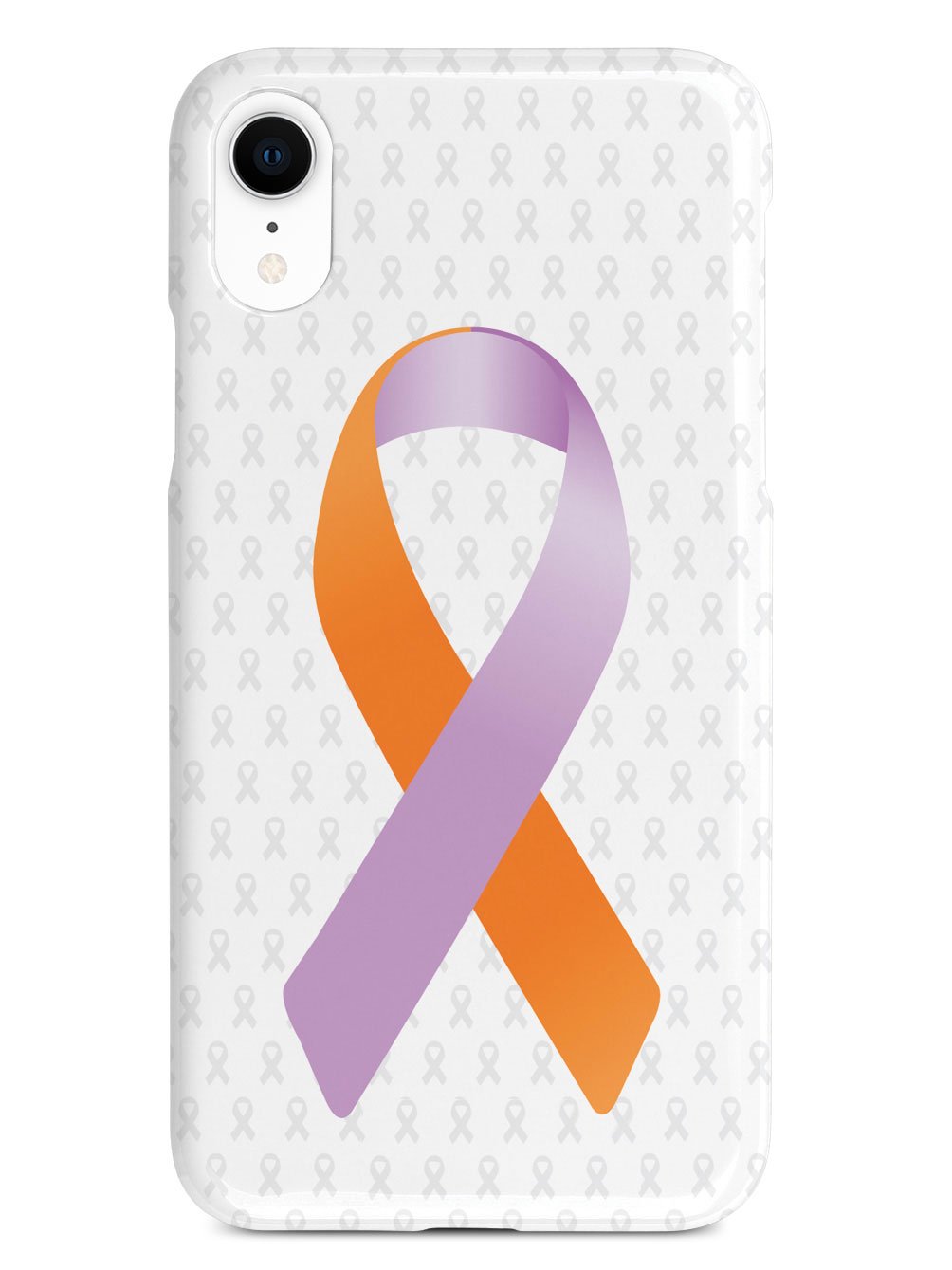 Orange and Lavender Awareness Ribbon - White Case