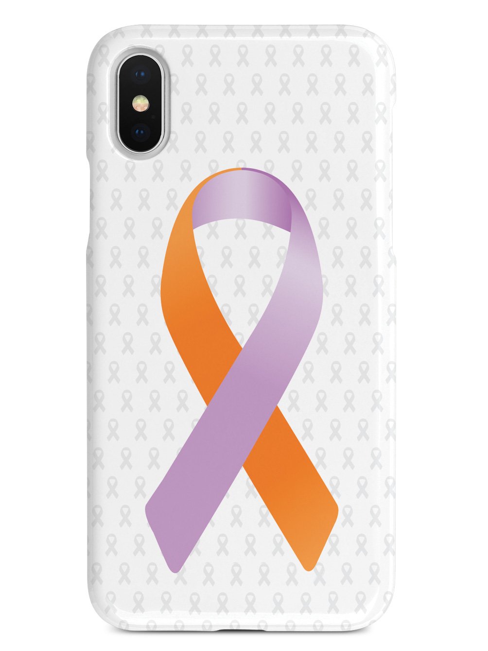 Orange and Lavender Awareness Ribbon - White Case