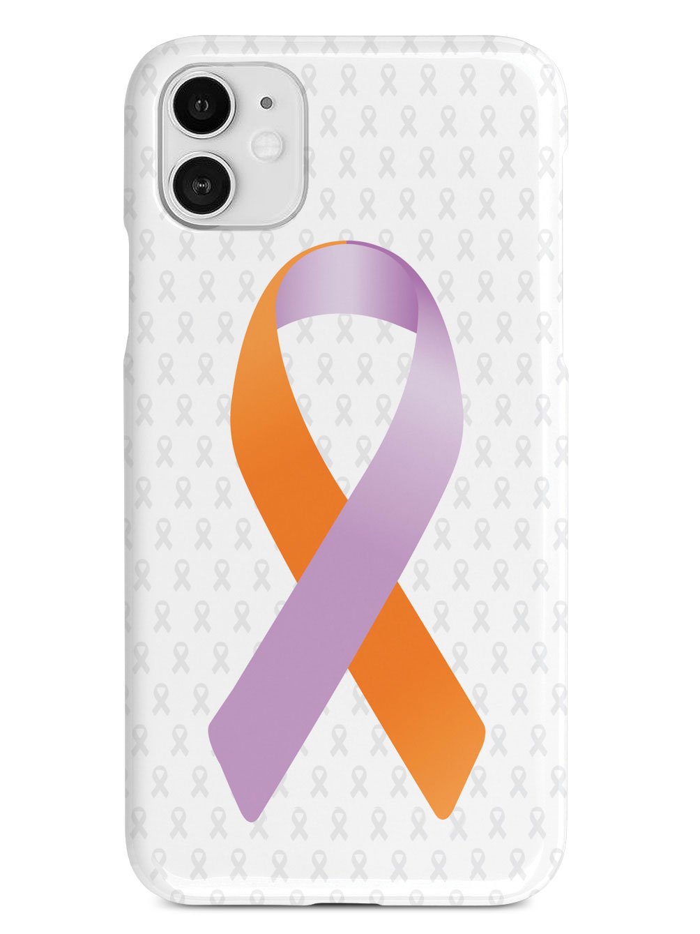 Orange and Lavender Awareness Ribbon - White Case