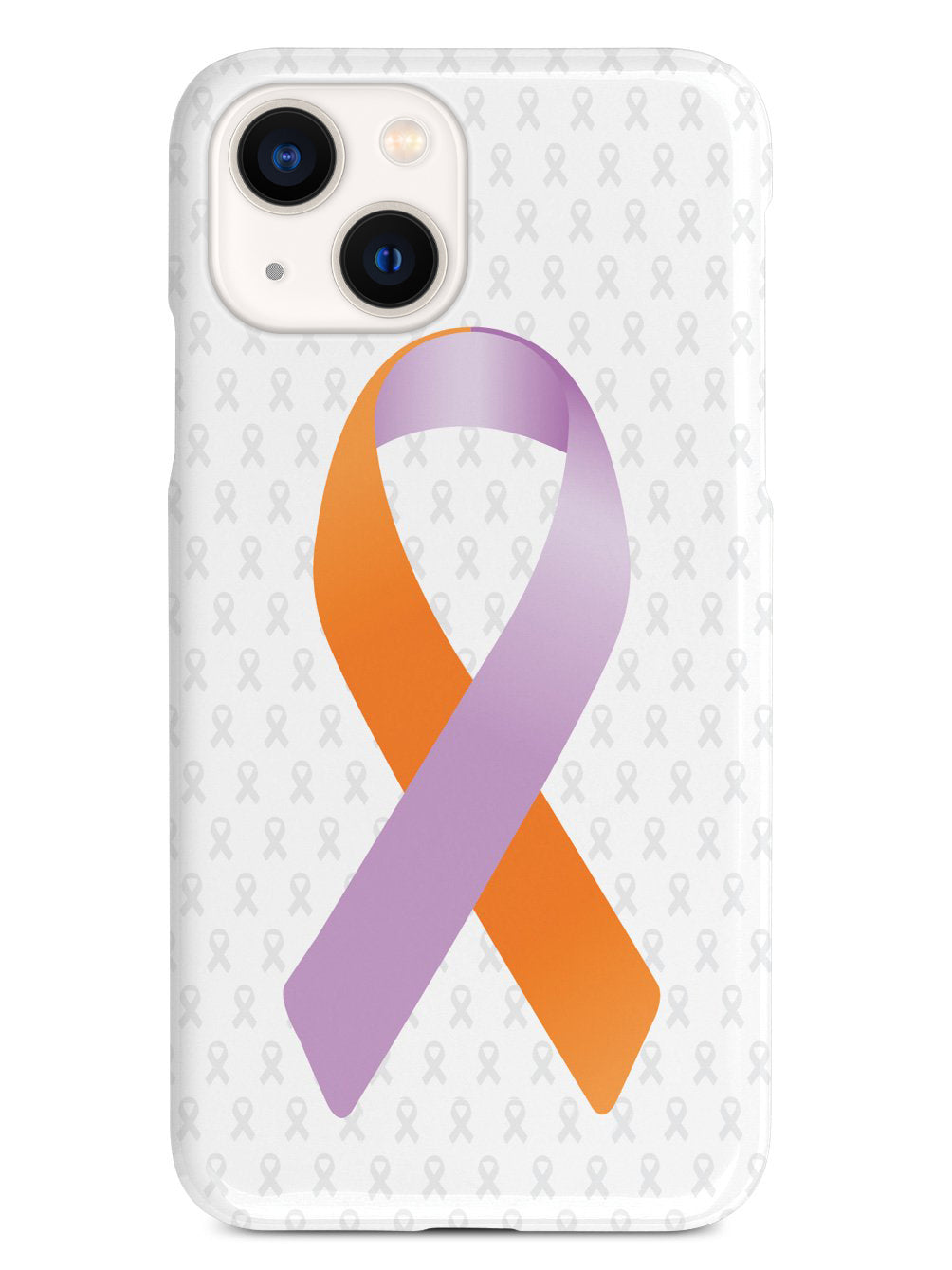 Orange and Lavender Awareness Ribbon - White Case