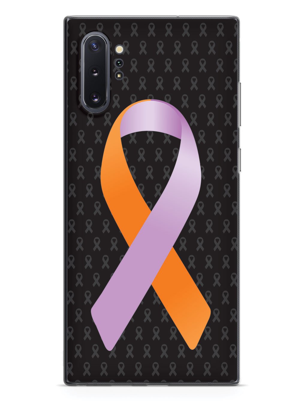 Orange and Lavender Awareness Ribbon - Black Case