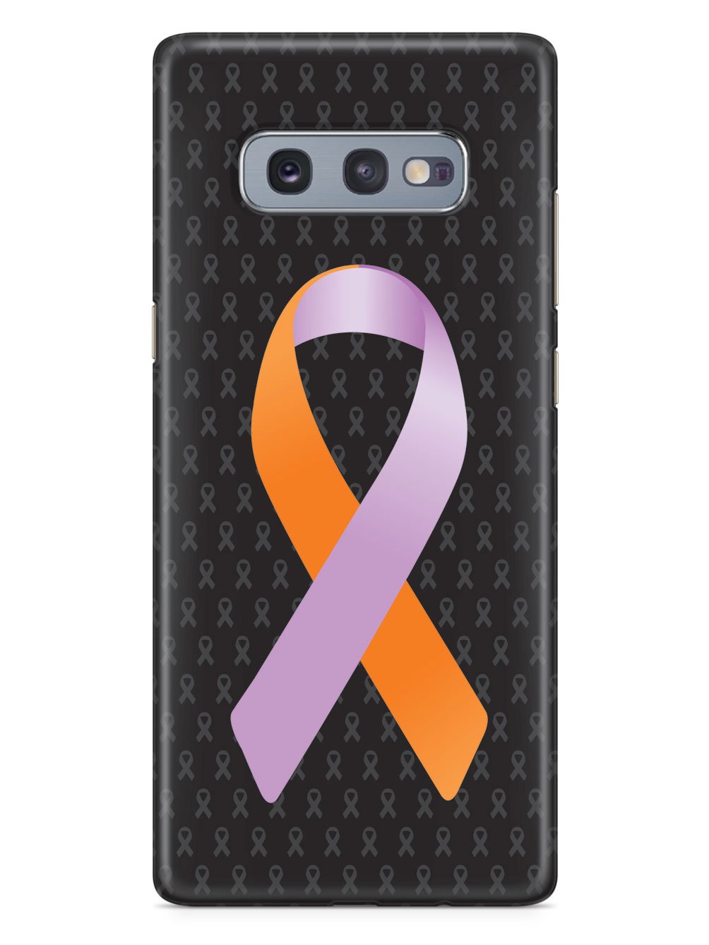 Orange and Lavender Awareness Ribbon - Black Case